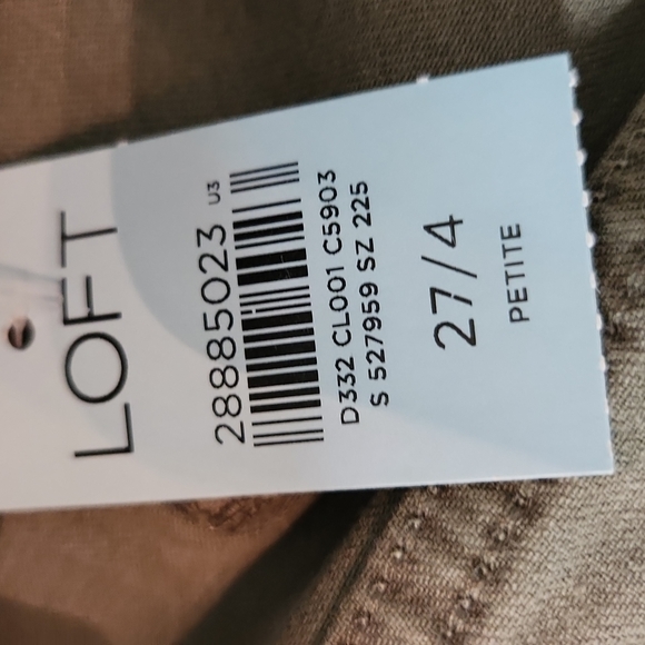 Made and Love LOFT Sage Green Skinny Jeans Womens sz 4/27 Petite - Picture 5 of 9